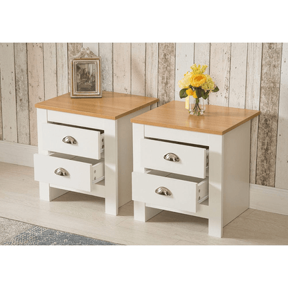 White Oak Top Bedroom Furniture – Dressers, Nightstands & Storage - with 2 - Drawer | Sold by Uncle Wiener's Wholesale