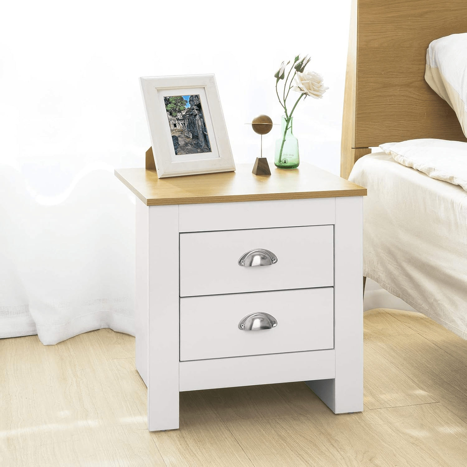 White Oak Top Bedroom Furniture – Dressers, Nightstands & Storage - with 2 - Drawer | Sold by Uncle Wiener's Wholesale