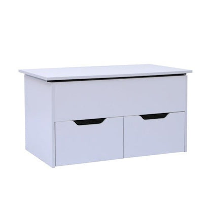 White Sliding Coffee Table with 2 Drawers Storage Shelf 33.5" CFT285 - with | Sold by Uncle Wiener's Wholesale