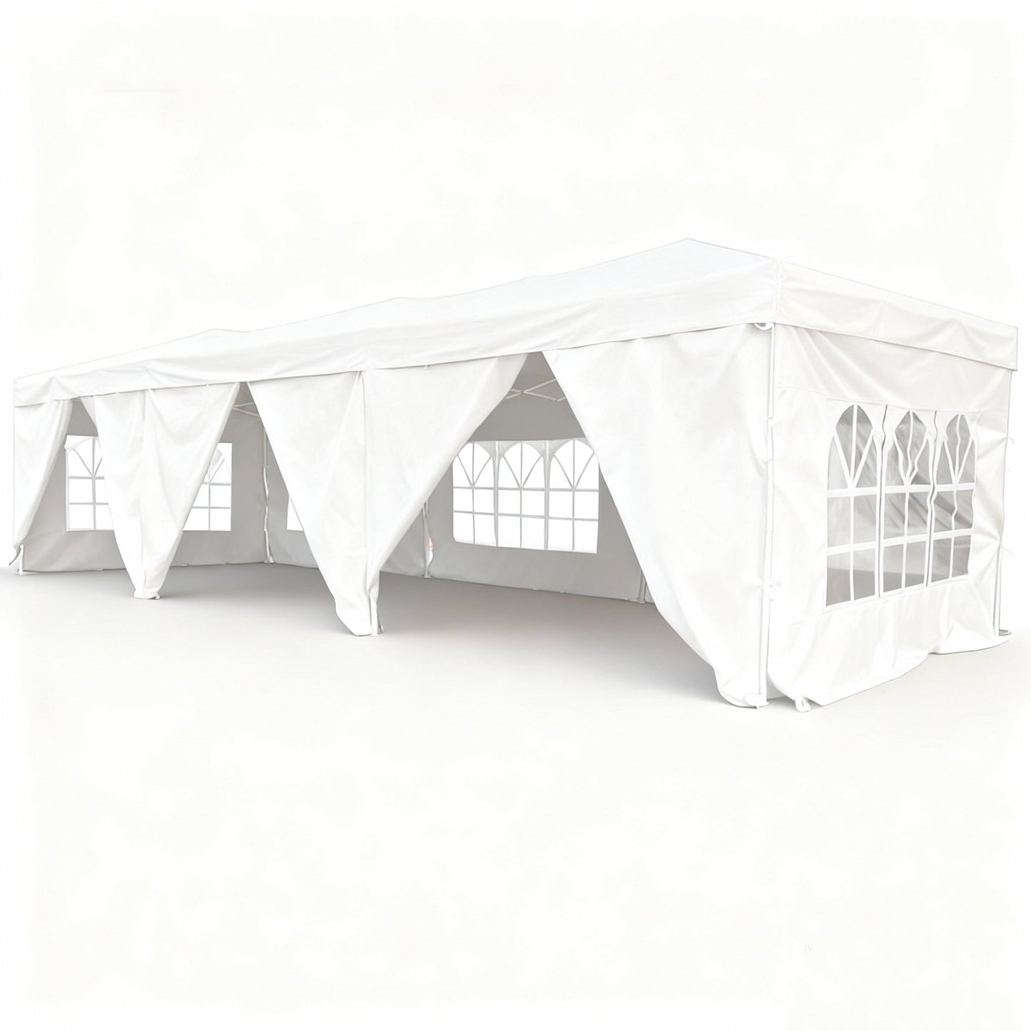 10 x 30 Ft Folding Gazebo Canopy Steel Frame Waterproof 420D Oxford PVC Outdoor Shelter