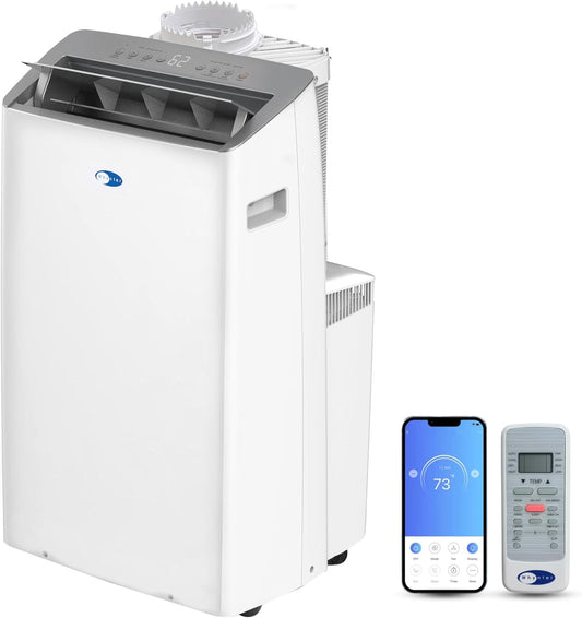 Whynter Inverter Portable Air Conditioner 14,000 BTU with Dual Hose, Dehumidifier, Cooling Fan & Smart Wi - Fi for 600 Sq Ft Rooms, NEX ARC - 1230WN (12,000 SACC), White - with | Sold by Uncle Wiener's Wholesale