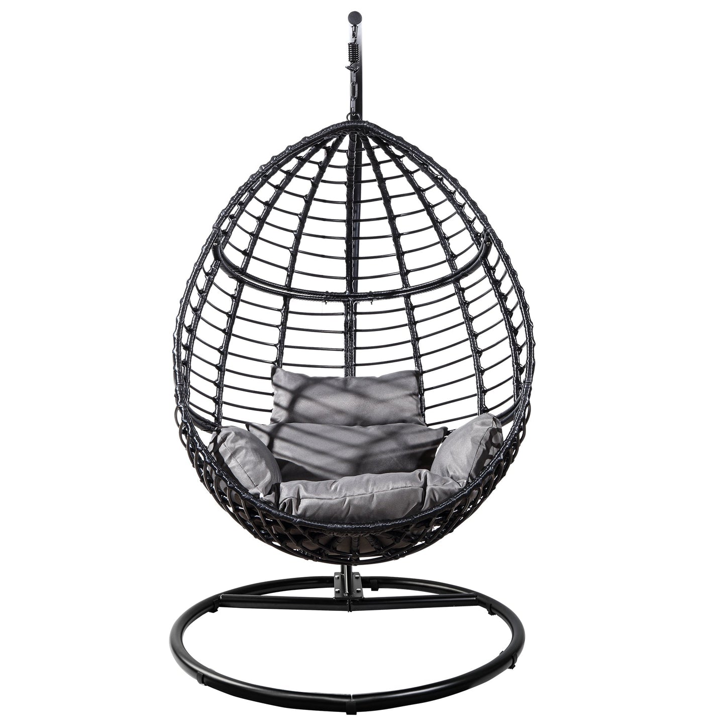 Wicker Egg Swing Chair for Indoor & Outdoor – Hanging Rattan Chair with Cushions & Steel Frame – 568145 - with | Sold by Uncle Wiener's Wholesale