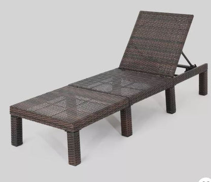 Wicker Patio Chaise Lounge – Adjustable Outdoor Recliner with Iron Frame 726633 - with | Sold by Uncle Wiener's Wholesale