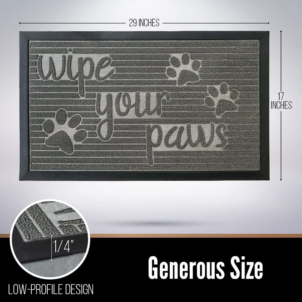 Wipe Your Paws Door Mat – 29x17" Entry Rug 728WPM - with | Sold by Uncle Wiener's Wholesale