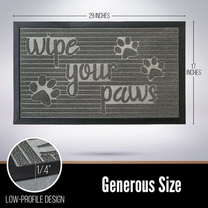 Wipe Your Paws Door Mat – 29x17" Entry Rug 728WPM - with | Sold by Uncle Wiener's Wholesale