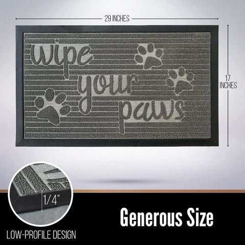 Wipe Your Paws Door Mat – 29x17" Entry Rug 728WPM - with | Sold by Uncle Wiener's Wholesale