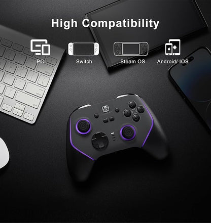 Wireless Controller for Nintendo Switch 2 with Microswitch Buttons, Programmable Keys and Changeable Cover - Electronics with | Sold by Uncle Wiener's Wholesale