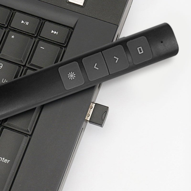 Wireless Presentation Clicker 2.4GHz Rechargeable Presenter Remote Black FYB03 - with | Sold by Uncle Wiener's Wholesale
