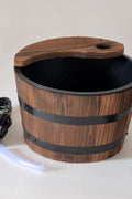Wood Barrel Water Fountain – Rustic Hand Pump Outdoor Garden Decor WWF48 - with | Sold by Uncle Wiener's Wholesale
