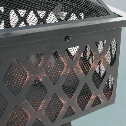 Decorative hexagonal fire pit for backyard or garden heating