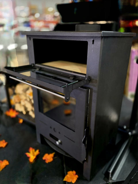 Wood Burning Fireplace Cook Stove – Rustic Heating & Cooking Solution | SKU: 1214339 - with | Sold by Uncle Wiener's Wholesale