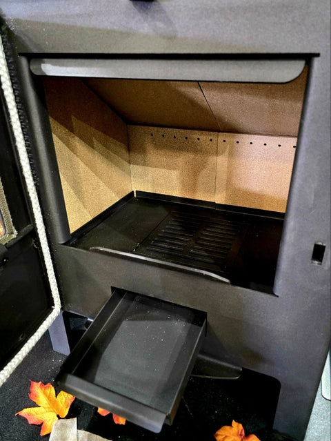 Wood Burning Fireplace Cook Stove – Rustic Heating & Cooking Solution | SKU: 1214339 - with | Sold by Uncle Wiener's Wholesale