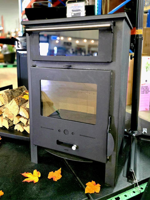 Wood Burning Fireplace Cook Stove – Rustic Heating & Cooking Solution | SKU: 1214339 - with | Sold by Uncle Wiener's Wholesale