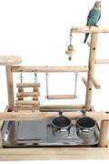 Wooden Bird Playground & Perch Stand – Natural Wood Training & Exercise Gym for Parakeets, Lovebirds & Cockatiels | BG7283 - with | Sold by Uncle Wiener's Wholesale