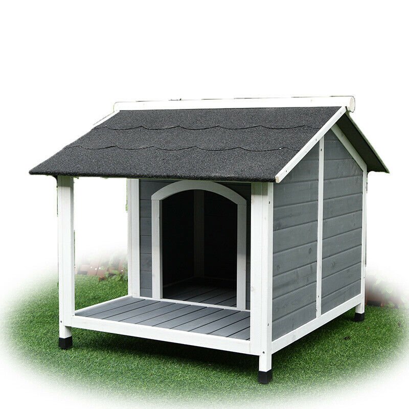 Wooden Dog House with Outdoor Awning – Eco - Friendly Dog Kennel DH3032 - with | Sold by Uncle Wiener's Wholesale