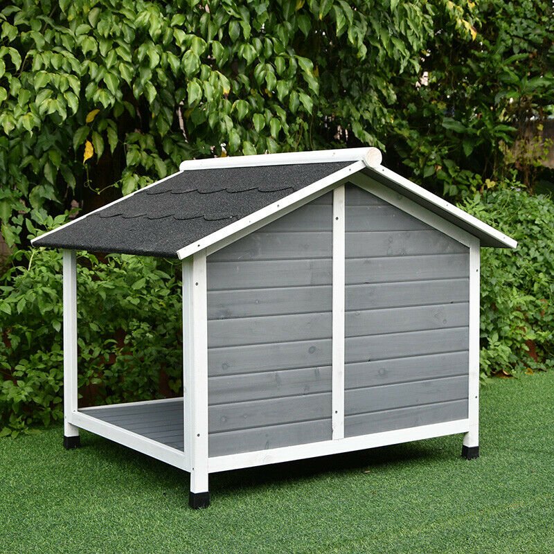 Wooden Dog House with Outdoor Awning – Eco - Friendly Dog Kennel DH3032 - with | Sold by Uncle Wiener's Wholesale