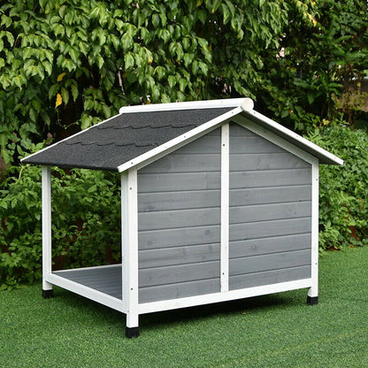 Wooden Dog House with Outdoor Awning – Eco - Friendly Dog Kennel DH3032 - with | Sold by Uncle Wiener's Wholesale
