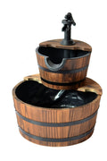 Wooden Garden 2 Tier Wishing Well Fountain with Decorative Pump 17.5" x 17.5" x 23" WWF50 - with | Sold by Uncle Wiener's Wholesale