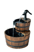 Wooden Garden 2 Tier Wishing Well Fountain with Decorative Pump 17.5" x 17.5" x 23" WWF50 - with | Sold by Uncle Wiener's Wholesale
