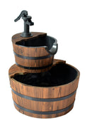 Wooden Garden 2 Tier Wishing Well Fountain with Decorative Pump 17.5" x 17.5" x 23" WWF50 - with | Sold by Uncle Wiener's Wholesale