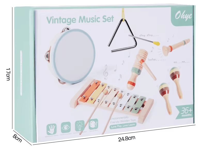 Wooden Montessori Musical Instruments Set for Kids Educational Preschool Music Toy Kit WMI229 - with | Sold by Uncle Wiener's Wholesale