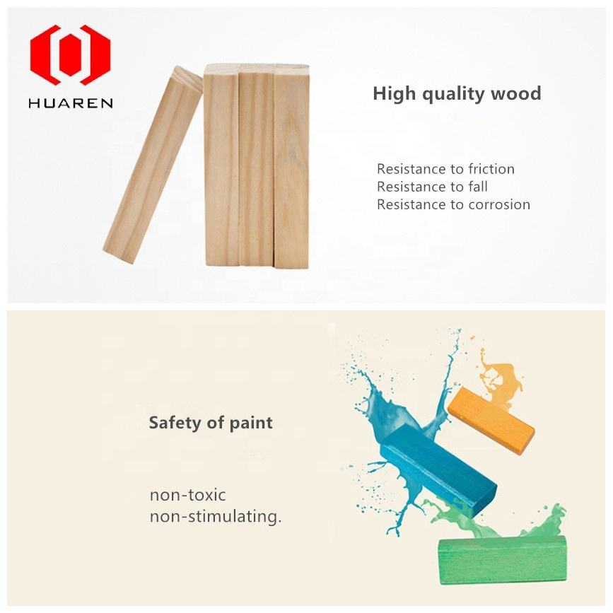 Wooden Stacking Blocks Game – 54 Birch Pieces Family Party Tower Toy – 4J82KM - with | Sold by Uncle Wiener's Wholesale