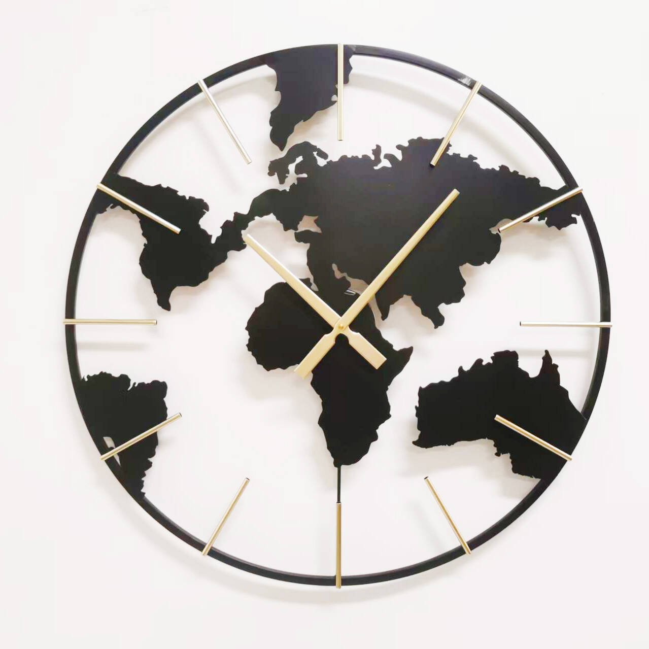 World Map Metal Wall Clock – Large 23.6" Decorative Iron Timepiece H0759 - with | Sold by Uncle Wiener's Wholesale
