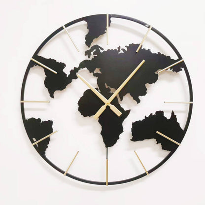 World Map Metal Wall Clock – Large 23.6" Decorative Iron Timepiece H0759 - with | Sold by Uncle Wiener's Wholesale