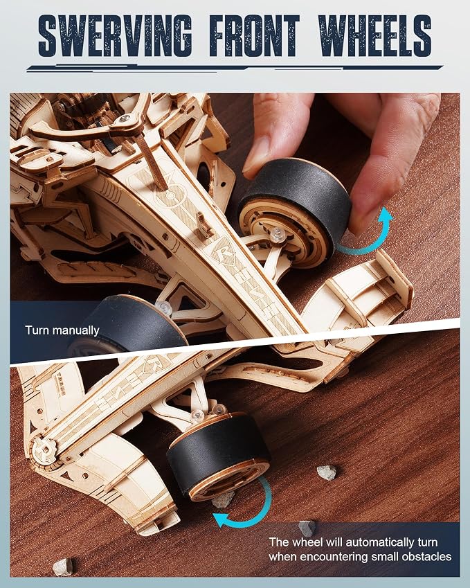 Wowood 3D Wooden Racing Car Puzzle – 247-Piece Clockwork Mechanical Model Kit for Adults, Battery-Free DIY Build - Toys with | Sold by Uncle Wiener's Wholesale