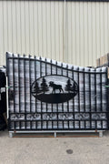 Wrought Iron Driveway Entry Gates – Durable & Decorative, Available in Multiple Sizes & Styles - with MOOSE GATE 20 FT | Sold by Uncle Wiener's Wholesale