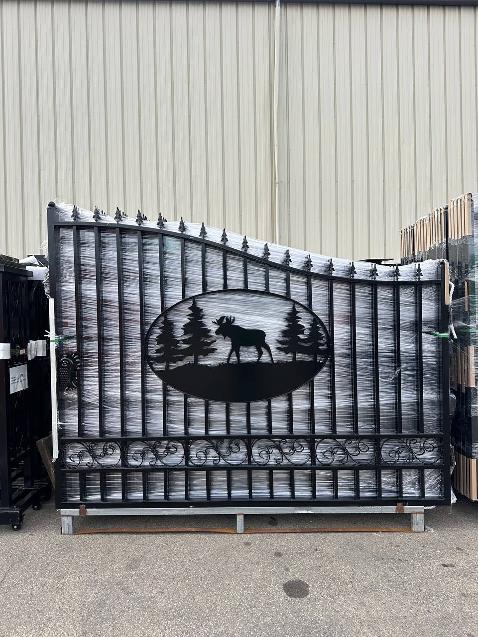 Wrought Iron Driveway Entry Gates – Durable & Decorative, Available in Multiple Sizes & Styles - with MOOSE GATE 20 FT | Sold by Uncle Wiener's Wholesale