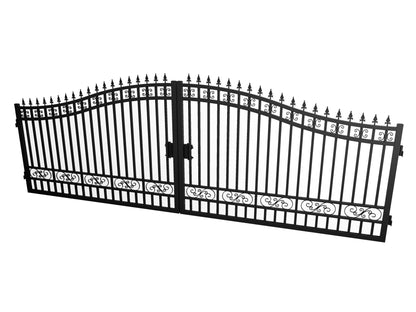 Wrought Iron Driveway Entry Gates – Durable & Decorative, Available in Multiple Sizes & Styles - Fencing with DEER 16 FT | Sold by Uncle Wiener's Wholesale