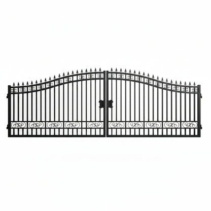 Wrought Iron Driveway Entry Gates – Durable & Decorative, Available in Multiple Sizes & Styles - with REGULAR 20 FT | Sold by Uncle Wiener's Wholesale