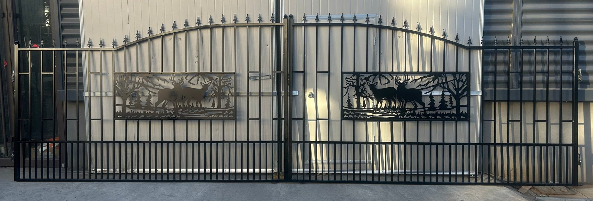 Wrought Iron Driveway Entry Gates – Durable & Decorative, Available in Multiple Sizes & Styles - with DEER GATE 24 FT | Sold by Uncle Wiener's Wholesale