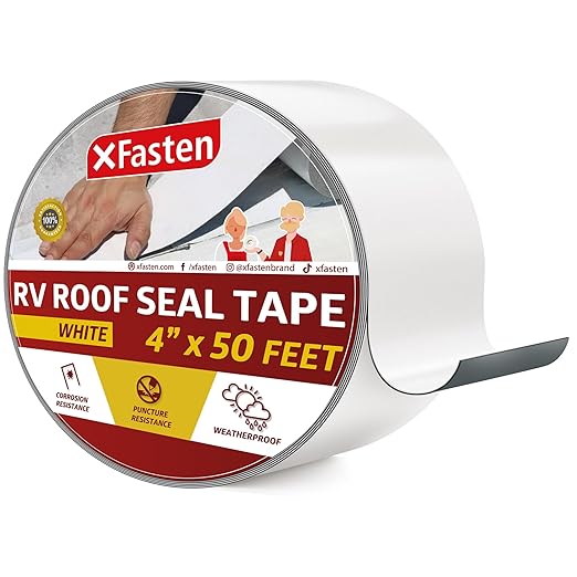 XFasten RV Roof Sealant Tape White 4 Inch x 50 Foot Waterproof Repair Tape - with XFasten RV Roof Sealant Tape White 4 Inch x 50 Foot Waterproof Repair Tape | Sold by Uncle Wiener's Wholesale