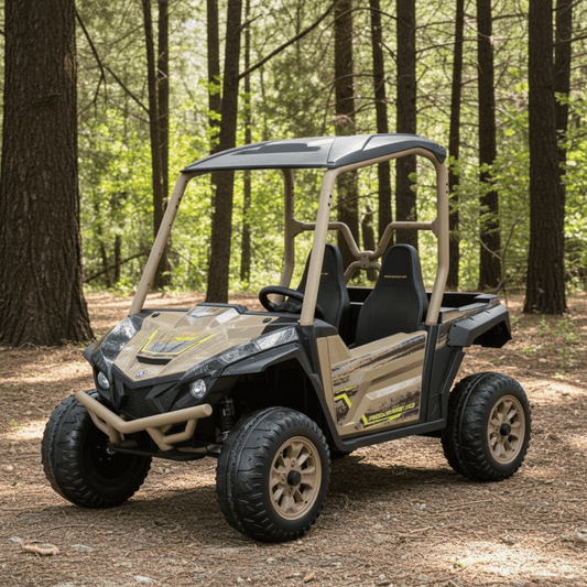 Yamaha Wolverine X2 24V UTV – Ride - On with 2.4G Remote Control | Blue & Brown Models - General Equipment with Brown | Sold by Uncle Wiener's Wholesale
