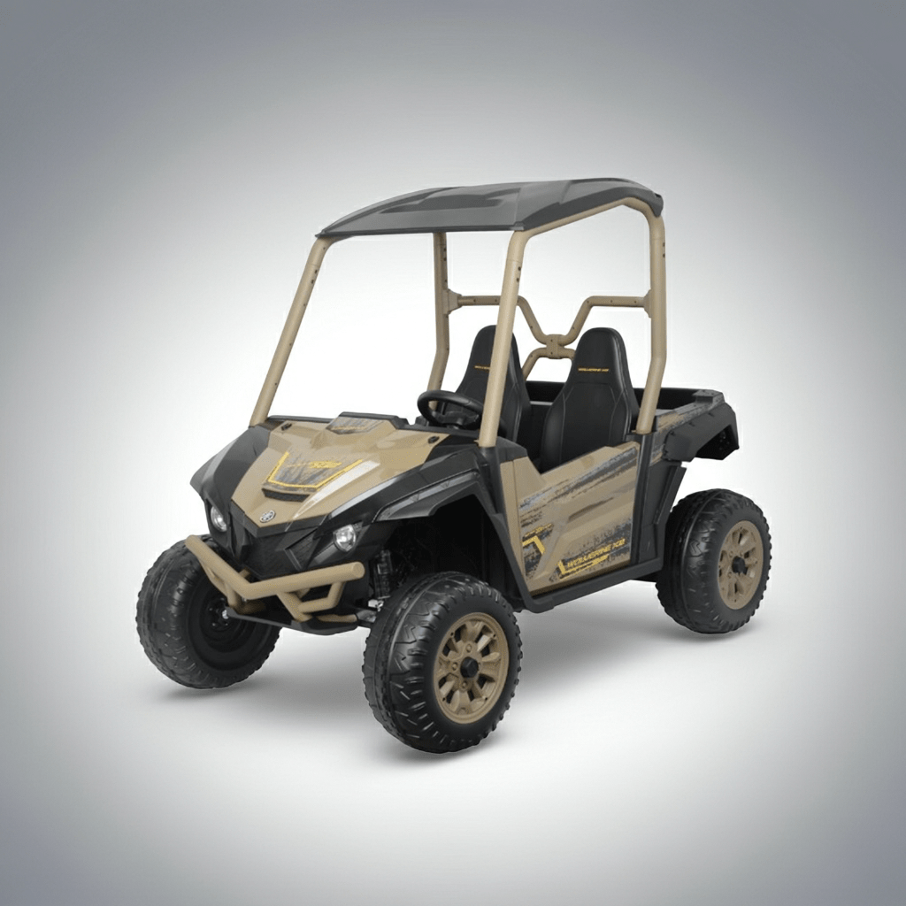 Yamaha Wolverine X2 24V UTV – Ride - On with 2.4G Remote Control | Blue & Brown Models - General Equipment with Brown | Sold by Uncle Wiener's Wholesale