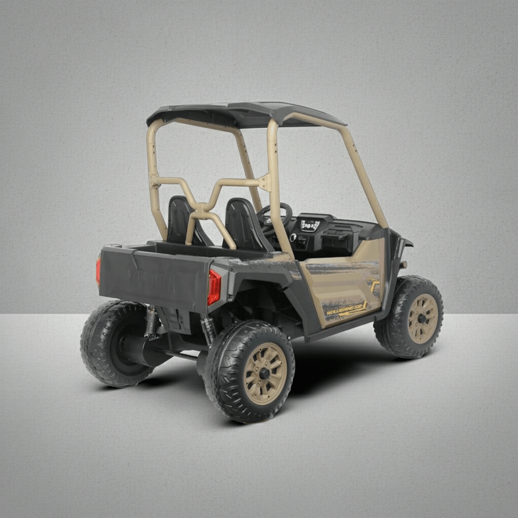 Yamaha Wolverine X2 24V UTV – Ride - On with 2.4G Remote Control | Blue & Brown Models - General Equipment with Brown | Sold by Uncle Wiener's Wholesale