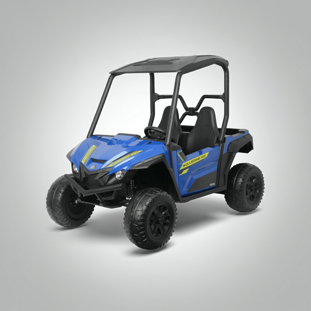 Yamaha Wolverine X2 24V UTV – Ride - On with 2.4G Remote Control | Blue & Brown Models - General Equipment with Blue | Sold by Uncle Wiener's Wholesale