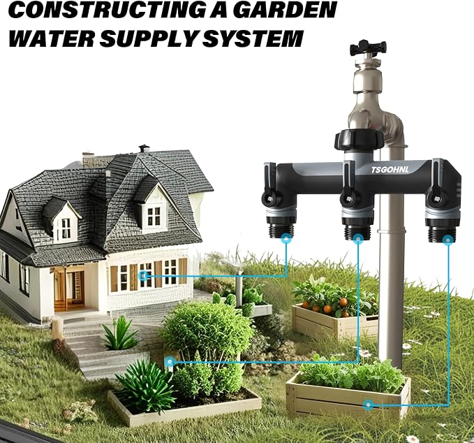 Yaymz 3-Way Garden Hose Splitter – 3/4-Inch Outdoor Faucet Manifold with Independent Shut-Off Valves, Heavy Duty Hose Adapter - Garden & Landscaping with | Sold by Uncle Wiener's Wholesale