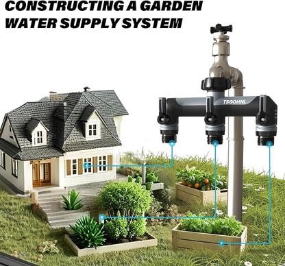 Yaymz 3-Way Garden Hose Splitter – 3/4-Inch Outdoor Faucet Manifold with Independent Shut-Off Valves, Heavy Duty Hose Adapter - Garden & Landscaping with | Sold by Uncle Wiener's Wholesale