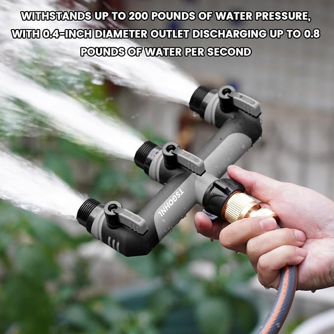 Yaymz 3-Way Garden Hose Splitter – 3/4-Inch Outdoor Faucet Manifold with Independent Shut-Off Valves, Heavy Duty Hose Adapter - Garden & Landscaping with | Sold by Uncle Wiener's Wholesale