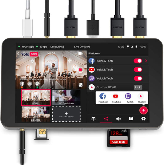 YoloLiv YoloBox Portable Multi - Camera Live Streaming Device - with | Sold by Uncle Wiener's Wholesale