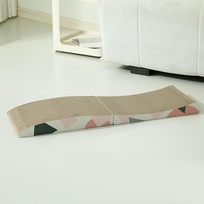 Zarevu Foldable Double-Sided Cat Scratching Pad – Corrugated Cardboard Scratcher for Indoor Cats - Pet products with Foldable 90° Wave Curve | Sold by Uncle Wiener's Wholesale