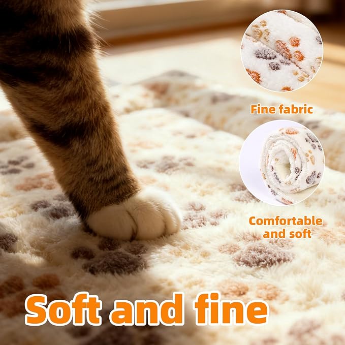 Zarevu Washable Pet Bed Mat 48 x 67 cm – Soft Flannel Paw Print Sleeping Pad for Cats & Small Dogs - Pet products with | Sold by Uncle Wiener's Wholesale