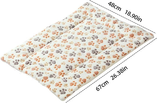Zarevu Washable Pet Bed Mat 48 x 67 cm – Soft Flannel Paw Print Sleeping Pad for Cats & Small Dogs - Pet products with | Sold by Uncle Wiener's Wholesale