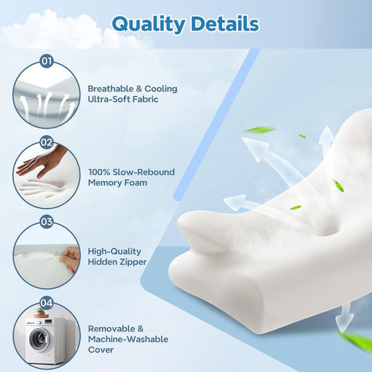 ZeroZillo Memory Foam Cervical Neck Pillow – Ergonomic Contour Orthopedic Pillow with Dual Height Support for Side & Back Sleepers - Home products with | Sold by Uncle Wiener's Wholesale