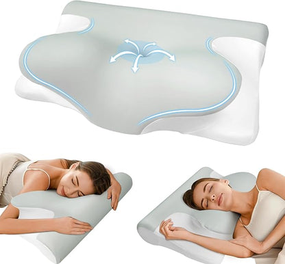 ZeroZillo Memory Foam Cervical Neck Pillow – Ergonomic Contour Orthopedic Pillow with Dual Height Support for Side & Back Sleepers - Home products with | Sold by Uncle Wiener's Wholesale