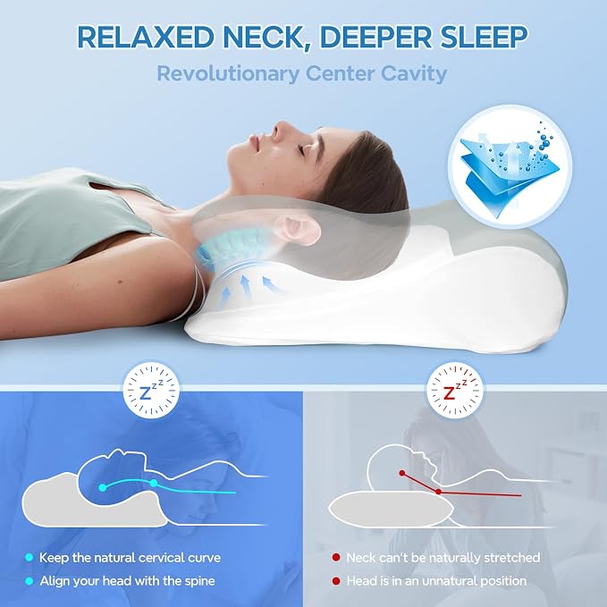 ZeroZillo Memory Foam Cervical Neck Pillow – Ergonomic Contour Orthopedic Pillow with Dual Height Support for Side & Back Sleepers - Home products with | Sold by Uncle Wiener's Wholesale