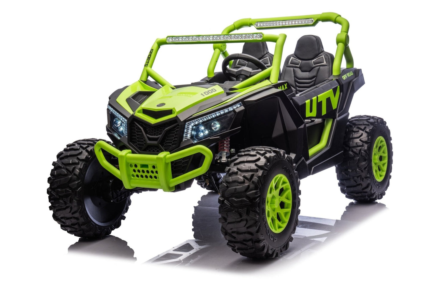 ZFORCE RZR Turbo 24V Ride - On Buggy | 4x795W Motors, 2 - Seater UTV, 15 km/h, 220 lbs Capacity, Leather Seats, EVA Tires, MP4, Remote Control - with Green & Black | Sold by Uncle Wiener's Wholesale